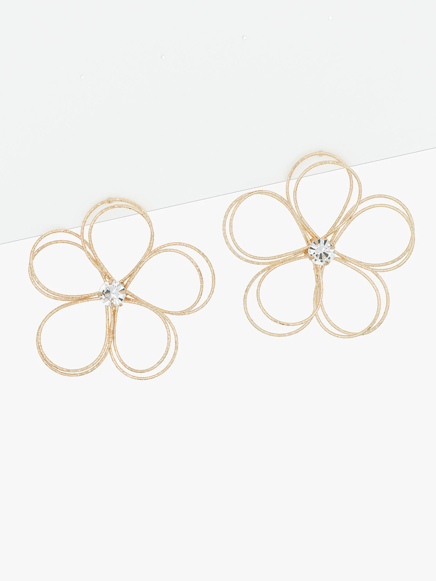 Wire Flower Stud Earrings - Image 2