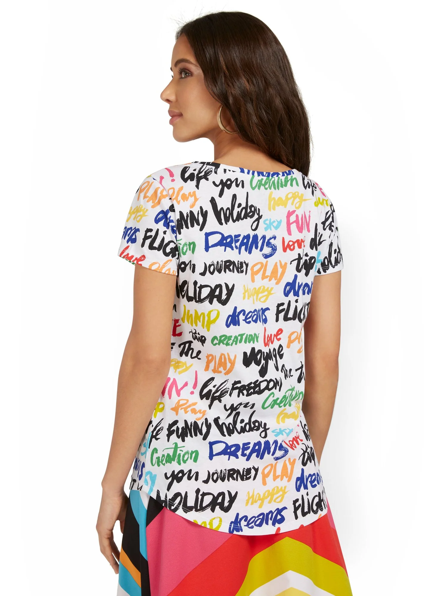 Word Graffiti V-Neck Perfect Tee - Image 5