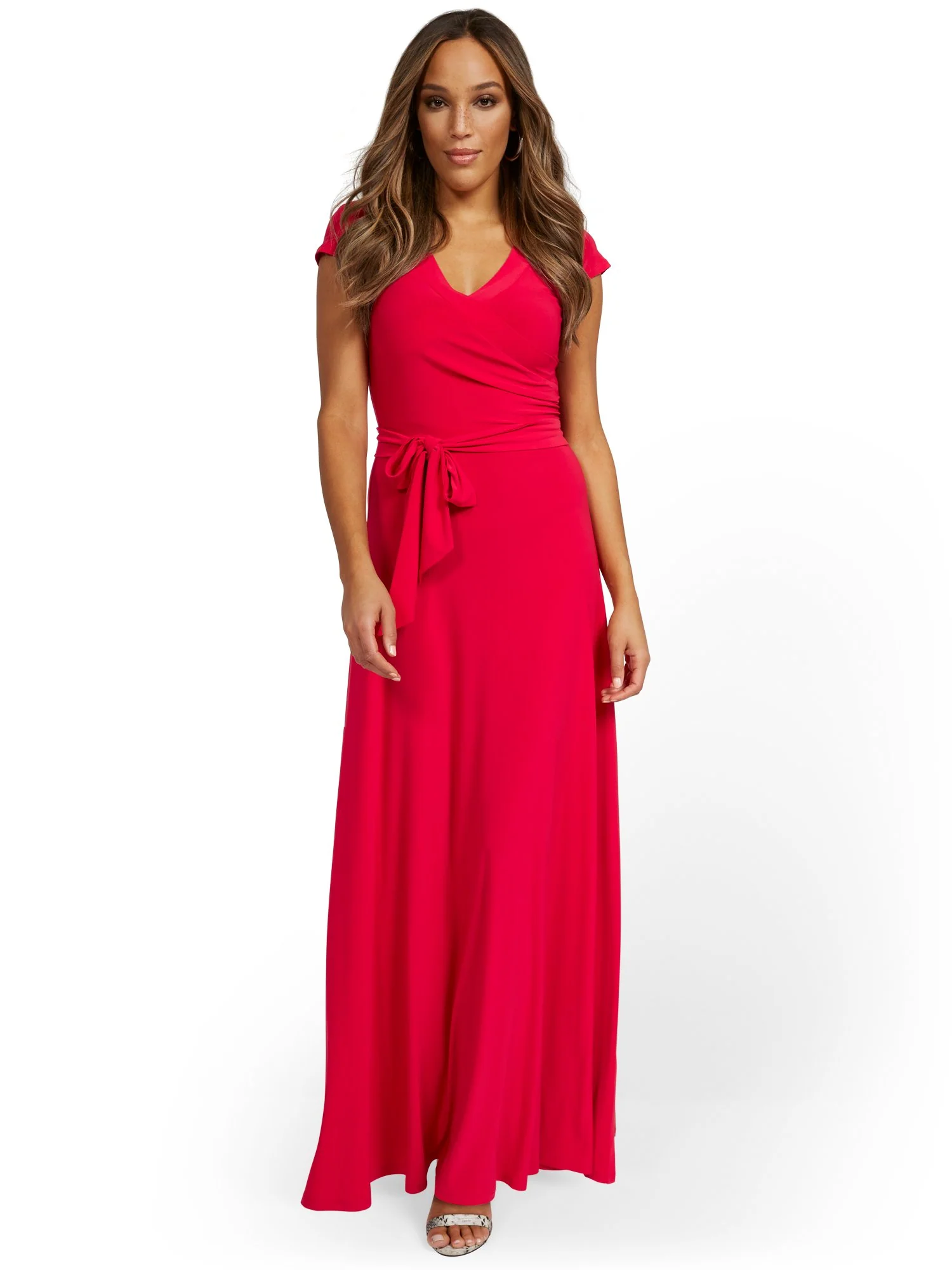 Wrap V-Neck Maxi Dress - Image 4