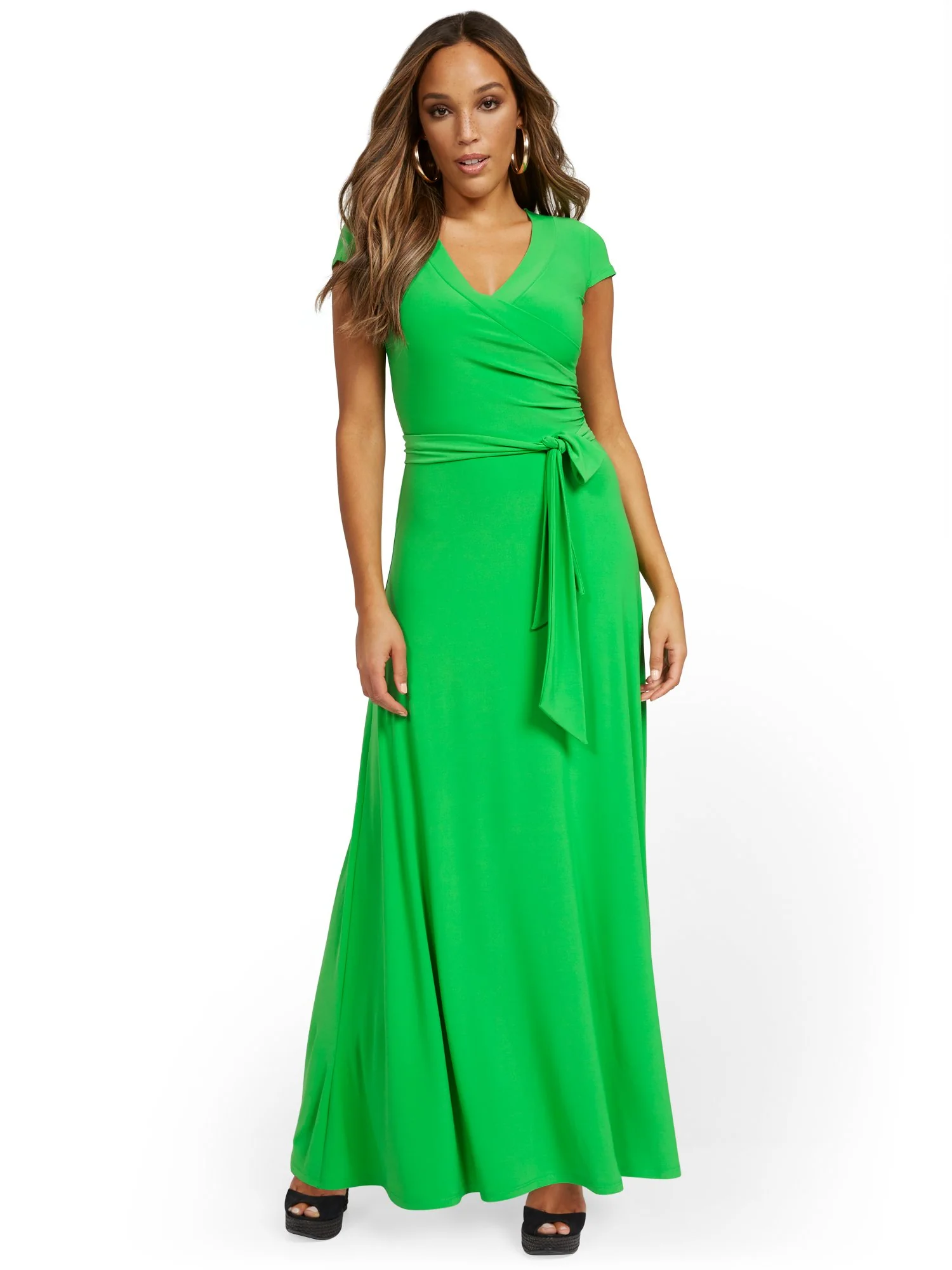 Wrap V-Neck Maxi Dress - Image 9