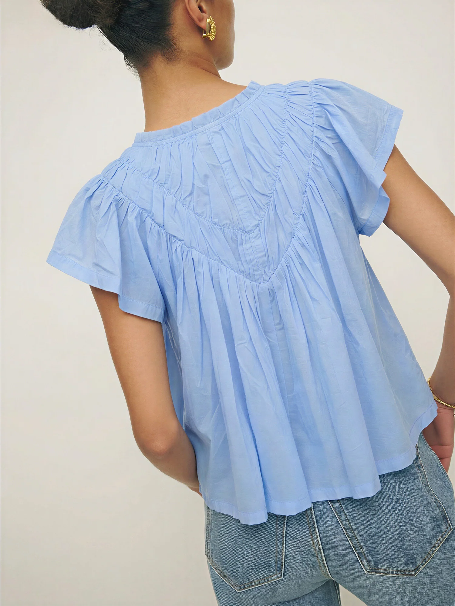 Wren Embroidered Flutter Sleeve Blouse - Image 9
