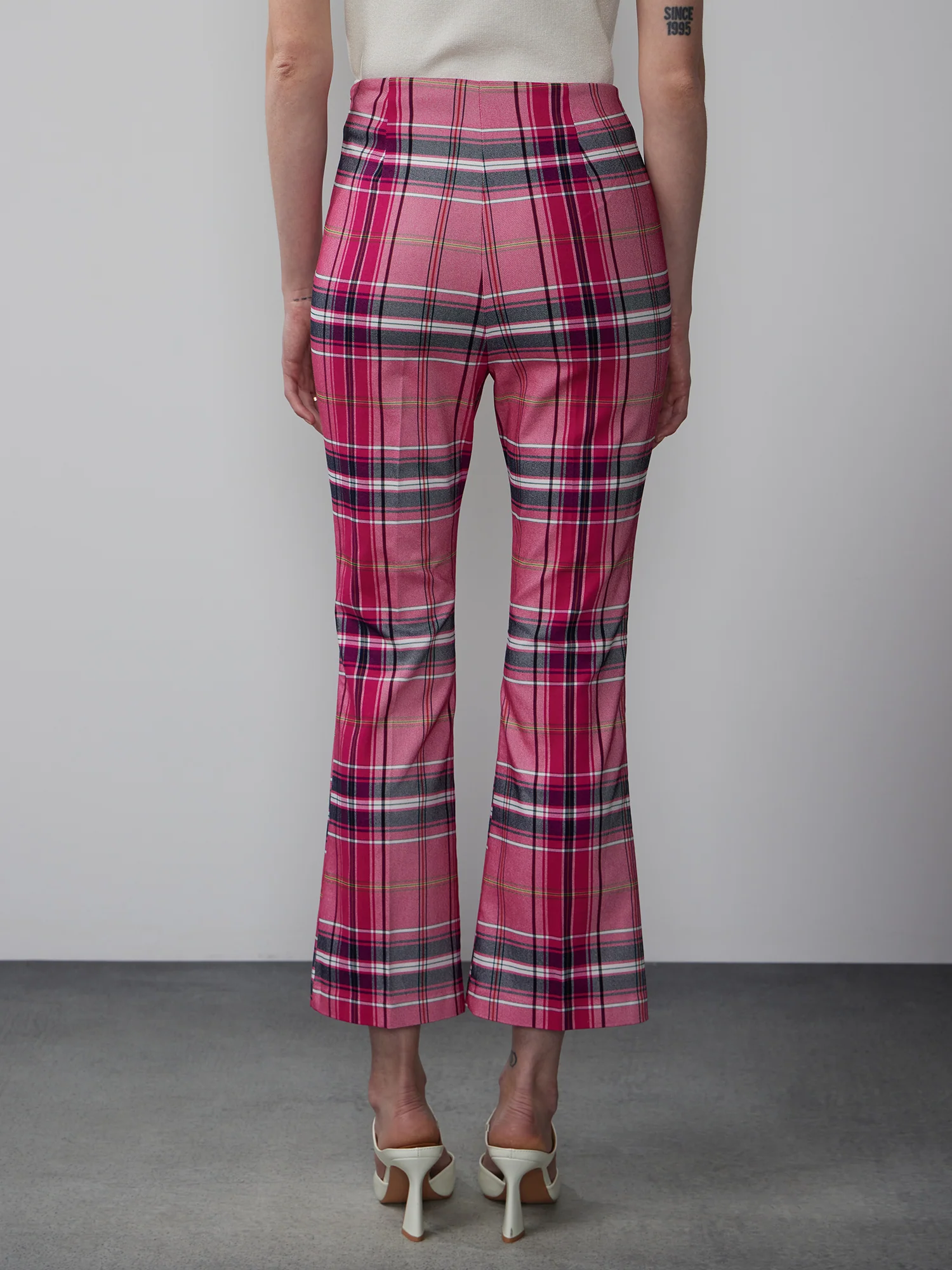 Plaid Flared Ankle Pant - Image 3