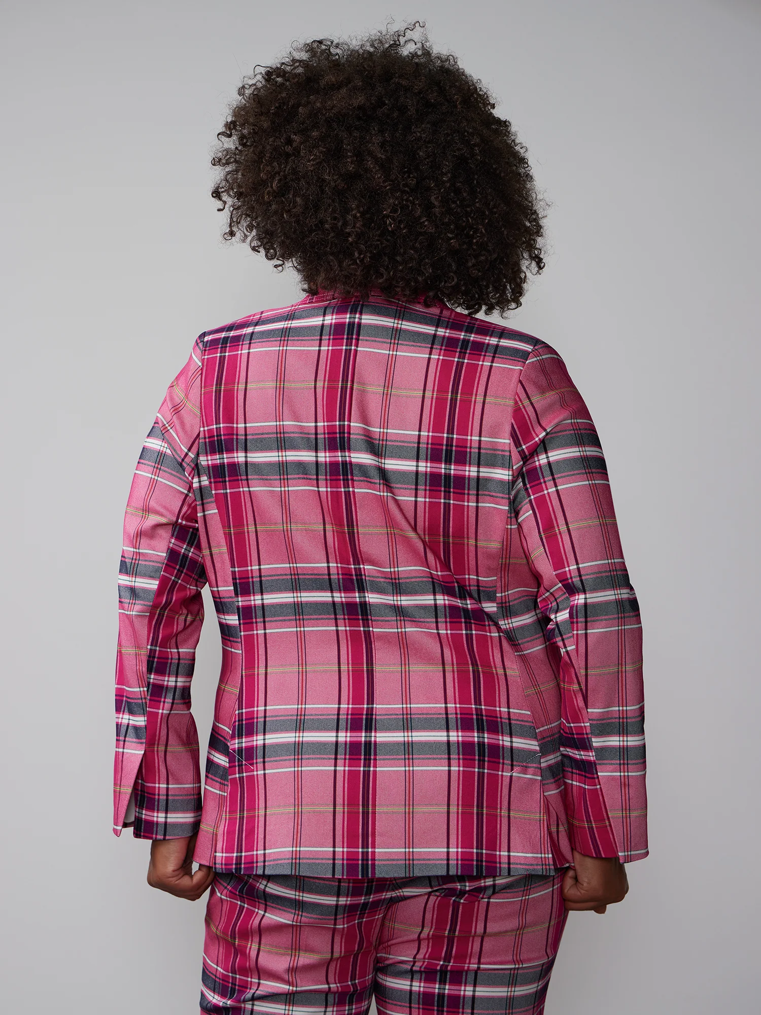 Plus Yarn Dyed Plaid Blazer - Image 3