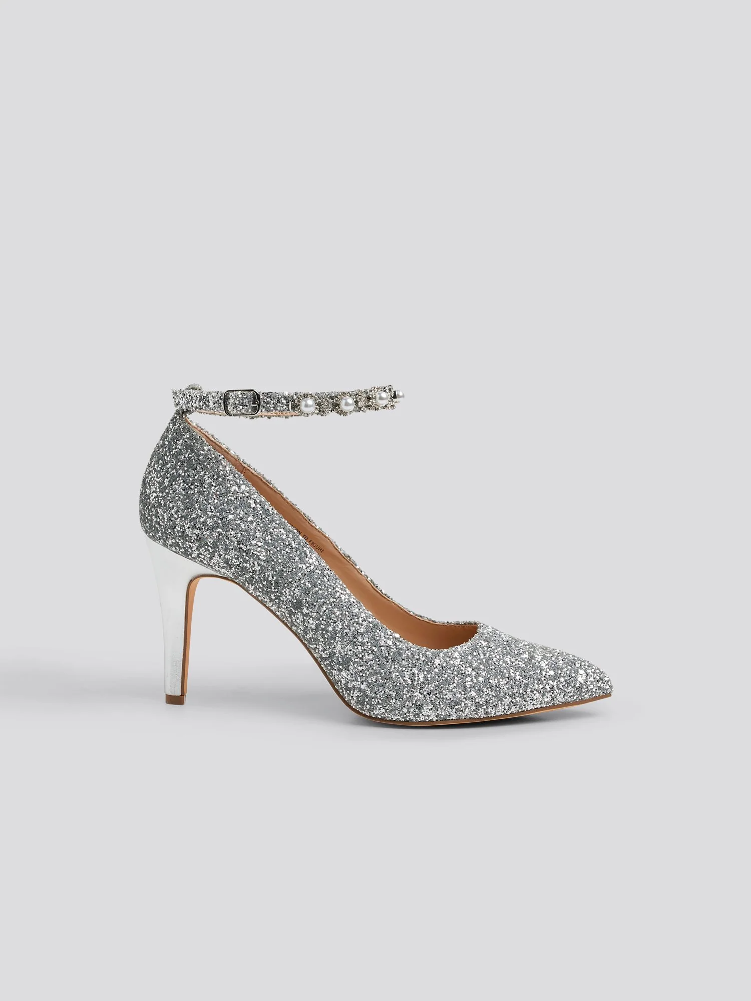 Yessica Wide Width Ankle Strap Glitter Heels - Image 2