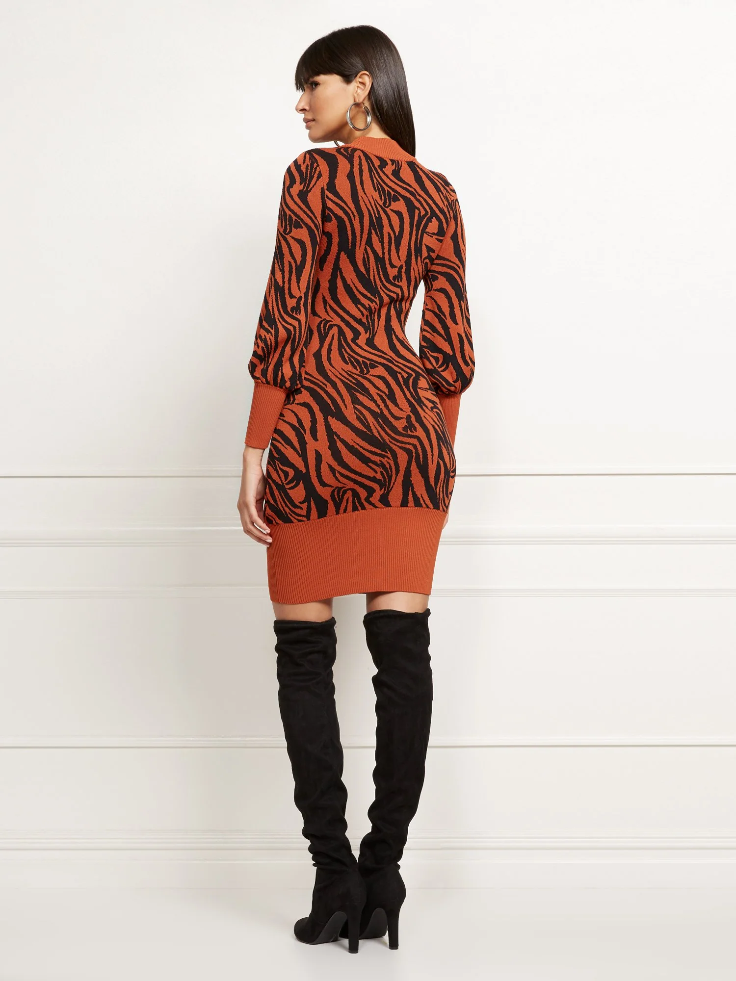 Zebra-Print Sweater Dress - Image 3
