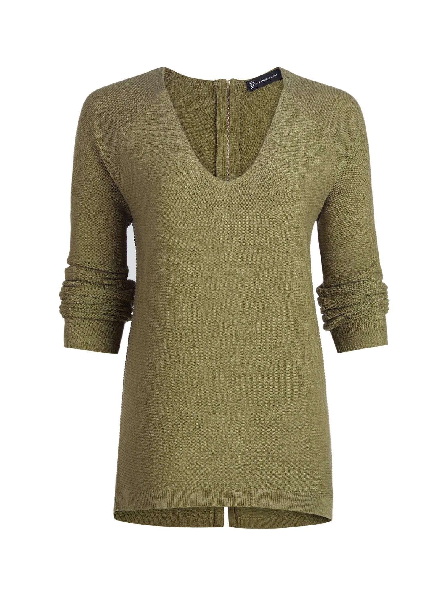 Zip-Back V-Neck Sweater - Image 6