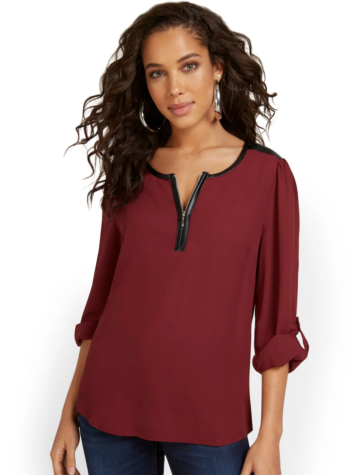 Zip-Front Blouse - Image 7