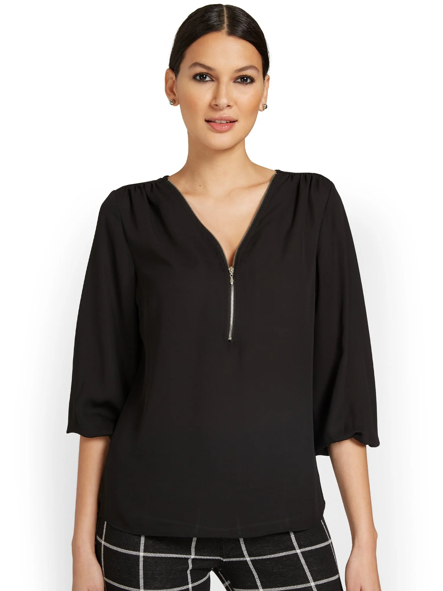 Zip-Front Blouse - Image 2