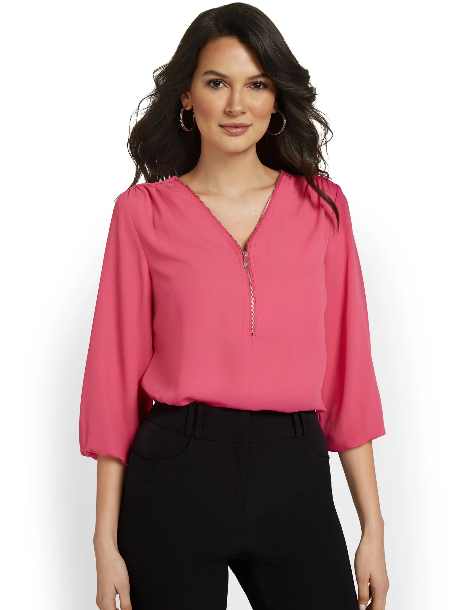 Zip-Front Blouse - Image 9