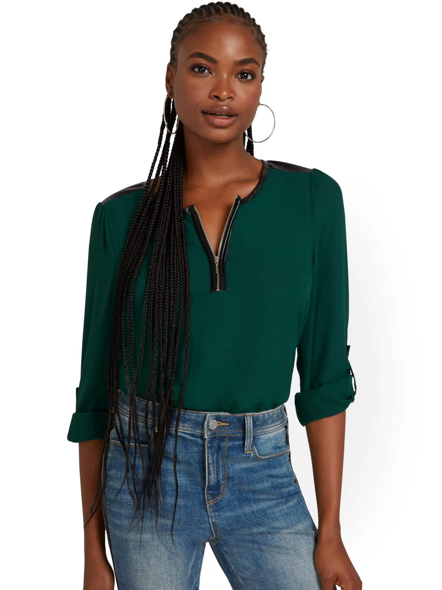 Zip-Front Blouse - Image 5