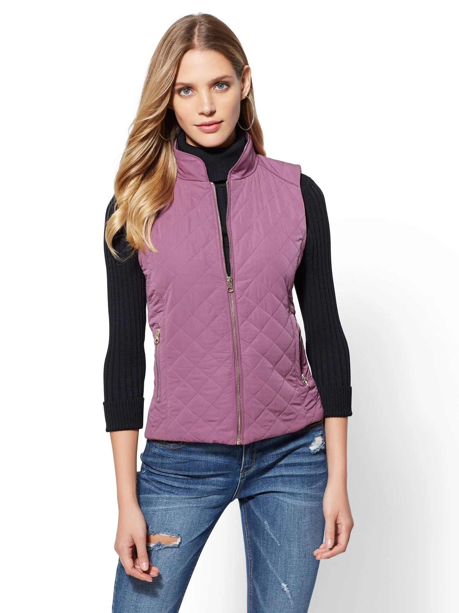 Zip-Front Quilted Vest - Image 15