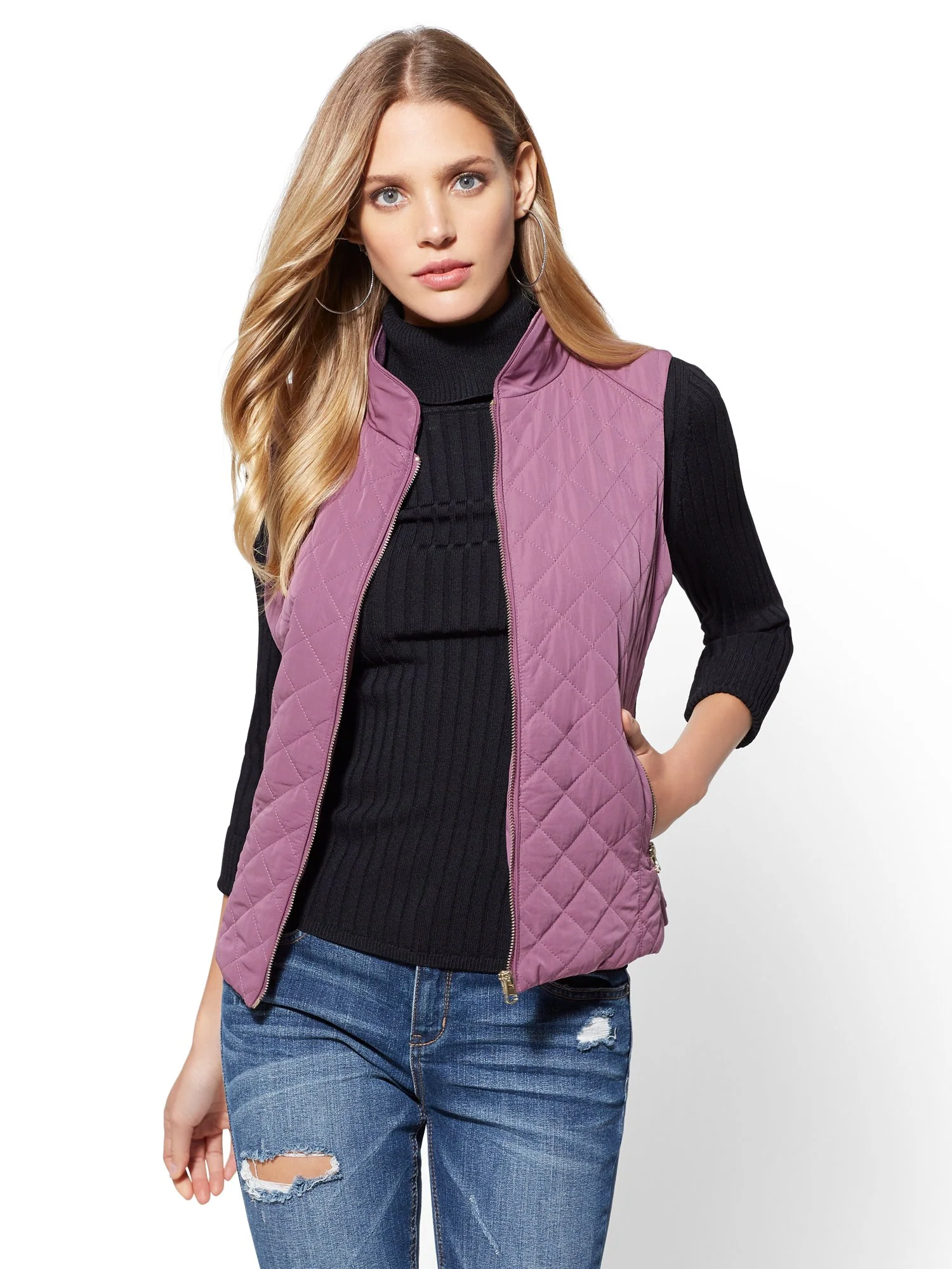 Zip-Front Quilted Vest - Image 18