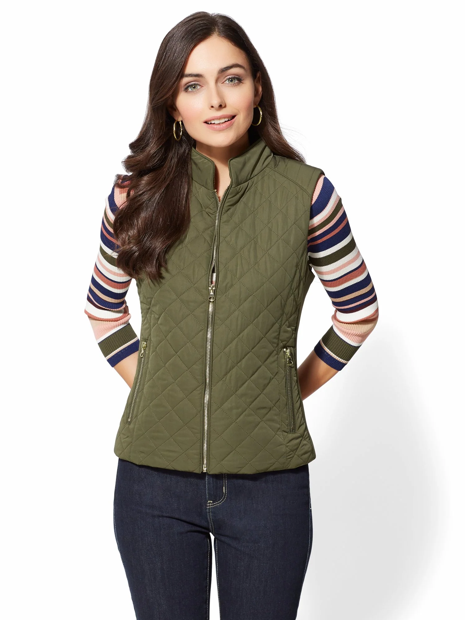 Zip-Front Quilted Vest - Image 22