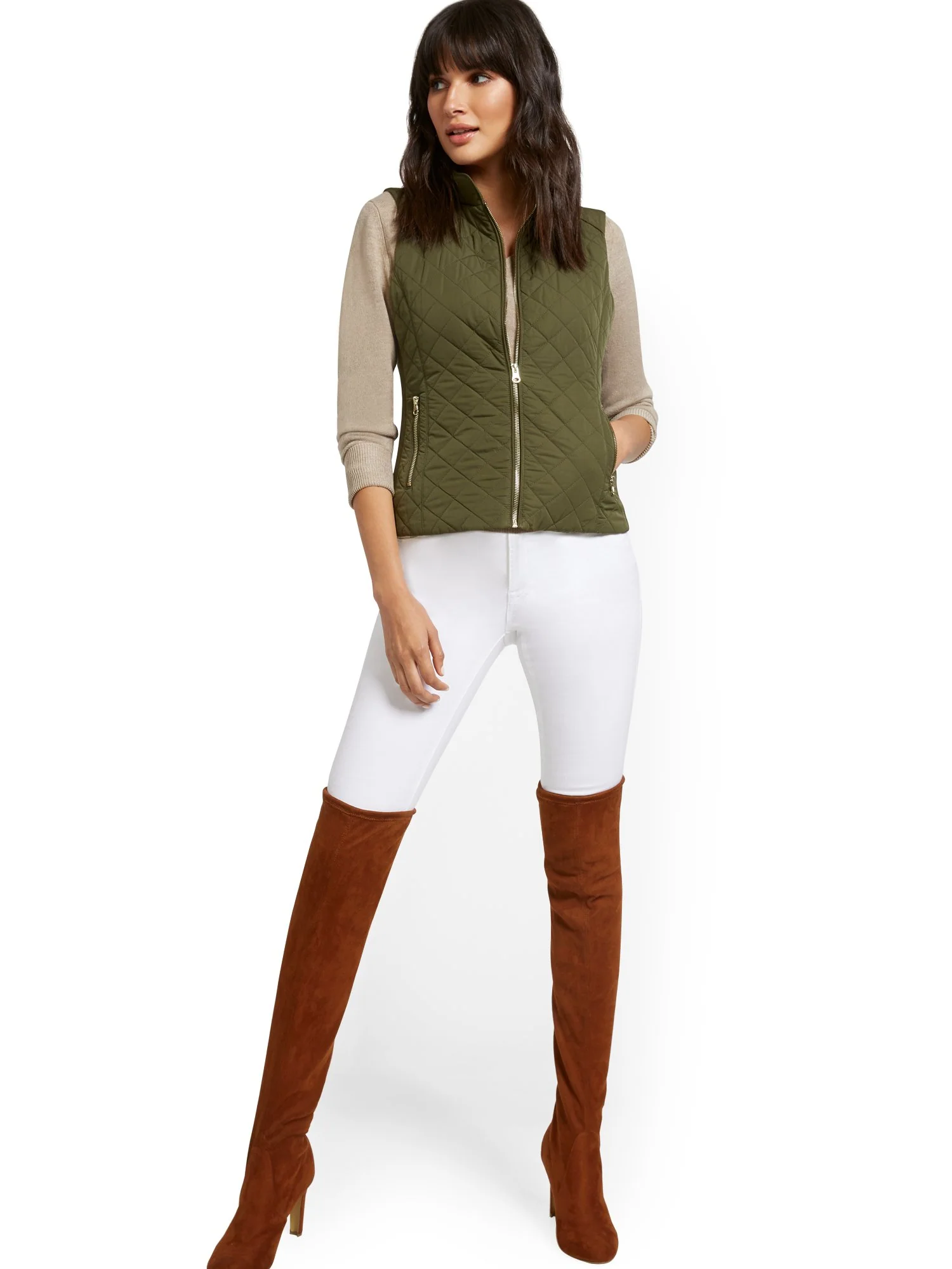 Zip-Front Quilted Vest - Image 23