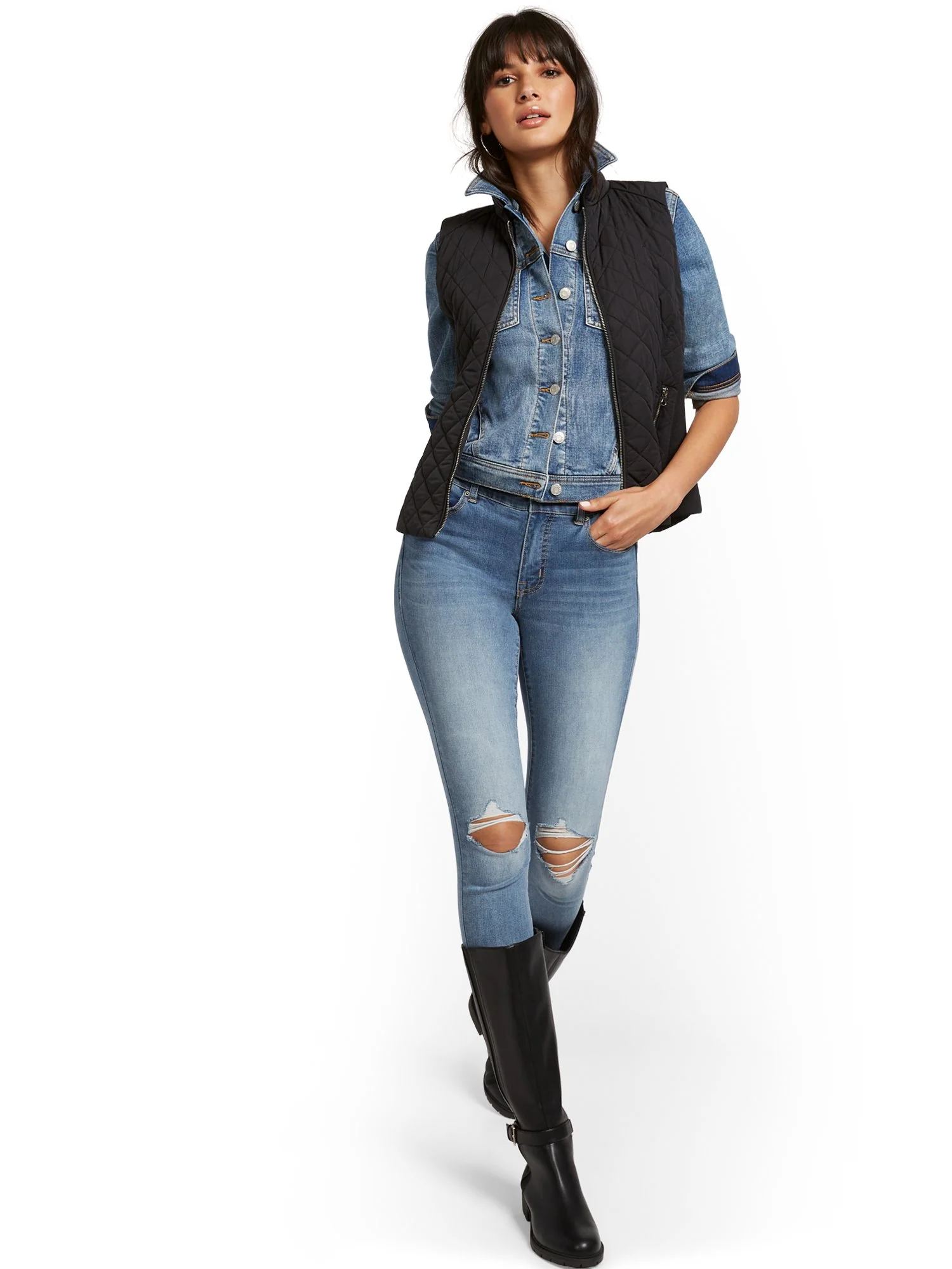 Zip-Front Quilted Vest - Image 5